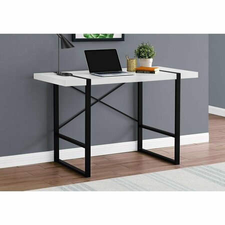 DAPHNES DINNETTE 48 in. White & Black Metal Computer Desk DA3600147